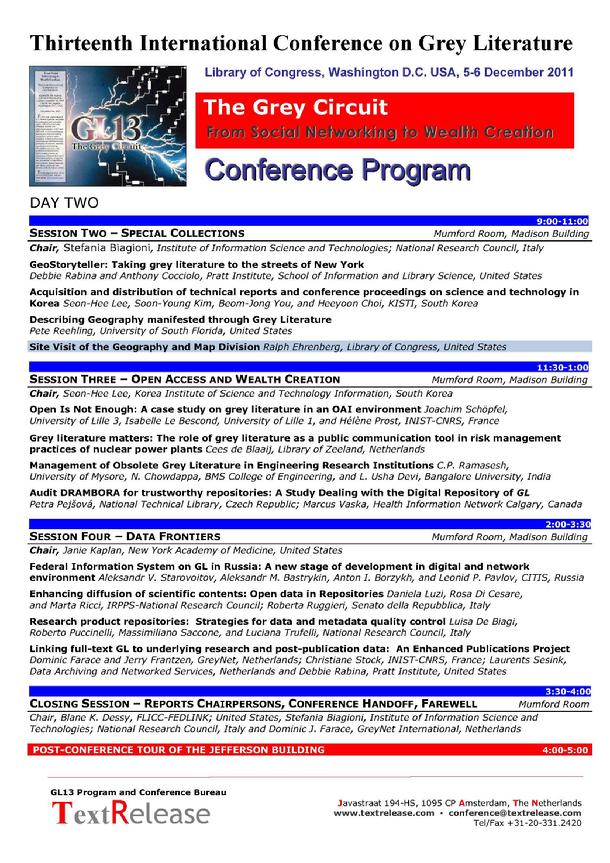GL13 Conference Program