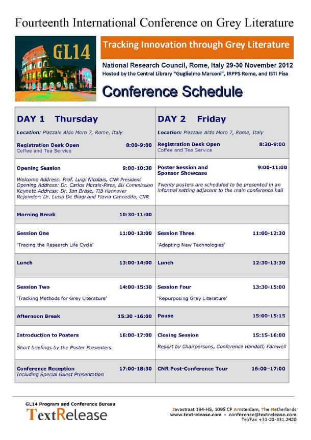 Final Conference Schedule
