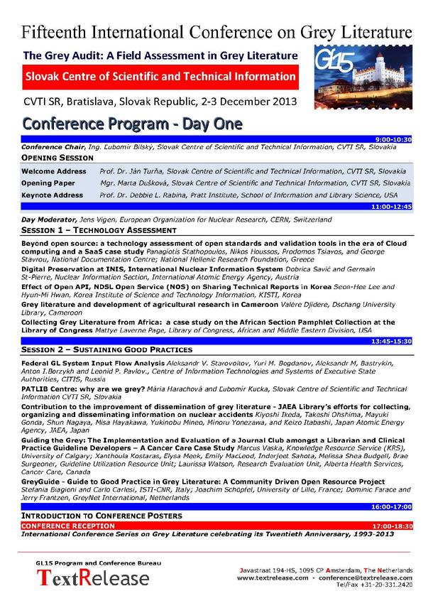 GL15 Conference Program