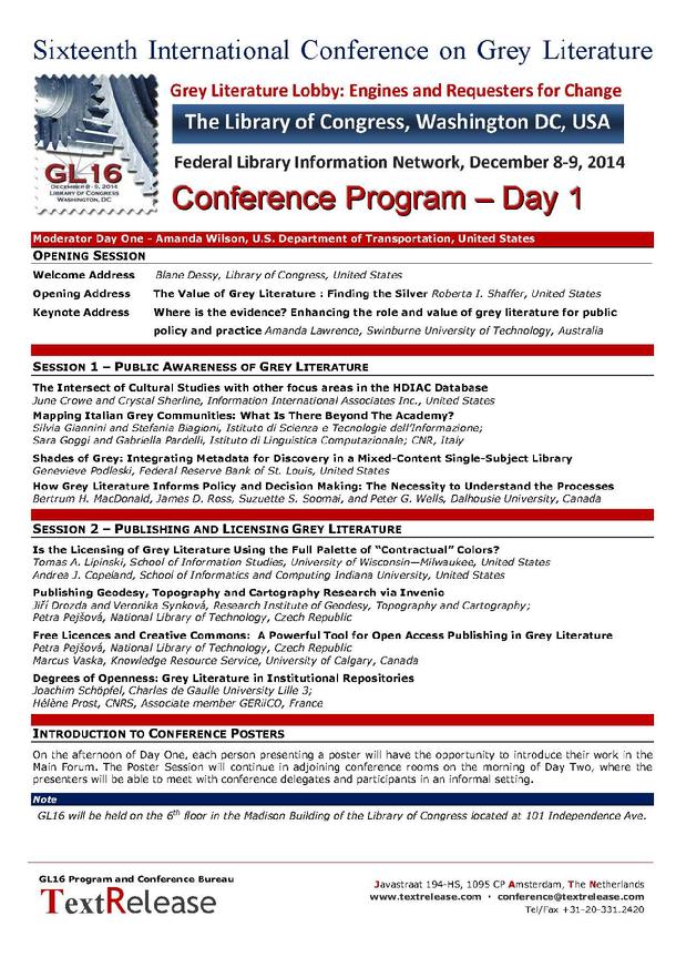 GL16 Conference Program