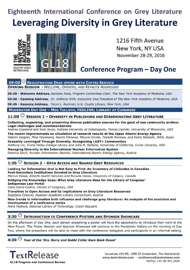 GL18 Conference Program