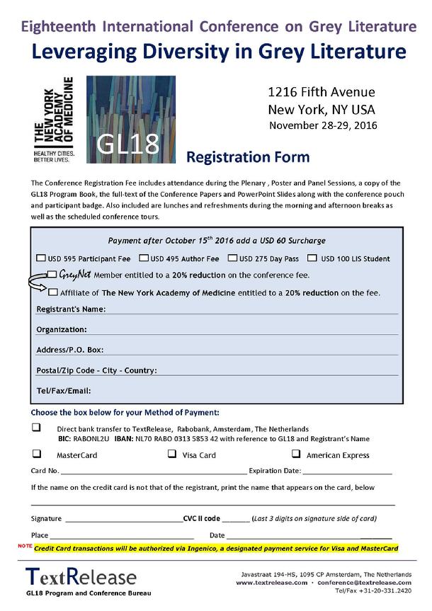 GL18 Conference Registration