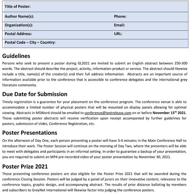 GL2021 Call for Posters