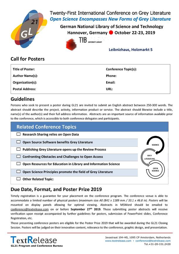 GL21 Call for Posters