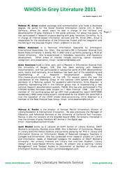 Whois in Grey Literature 2011