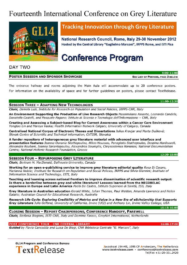 GL14 Conference Program