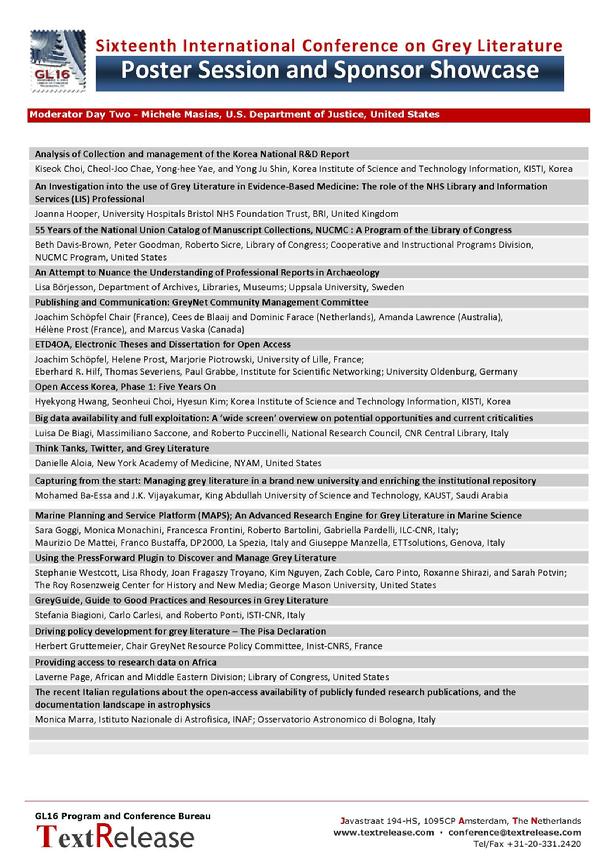 GL16 Conference Posters