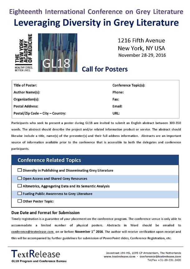 GL18 Call for Posters