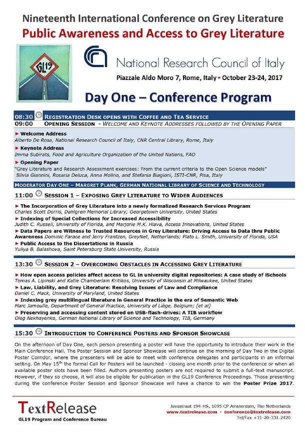 GL19 Conference Program