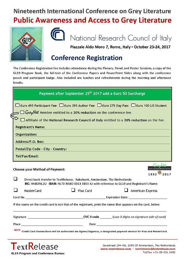 GL19 Conference Registration