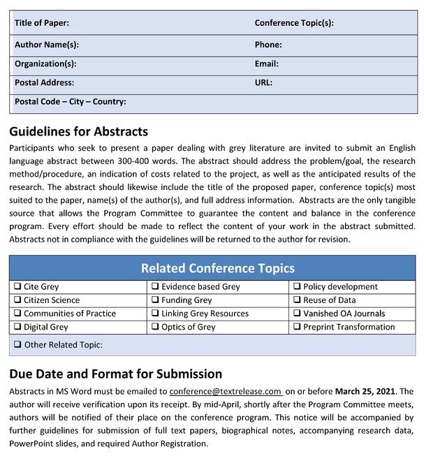 GL2021 Conference Call for Papers