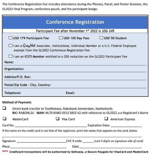 GL2022 International Conference on Grey Literature