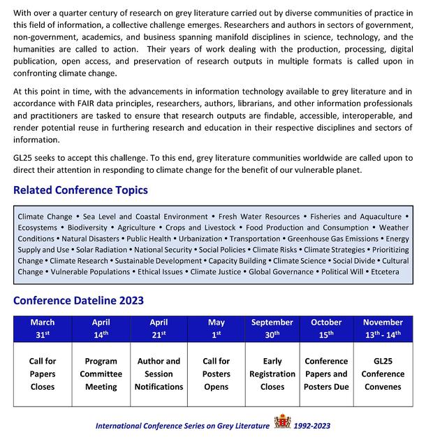 GL25 Conference Announcement