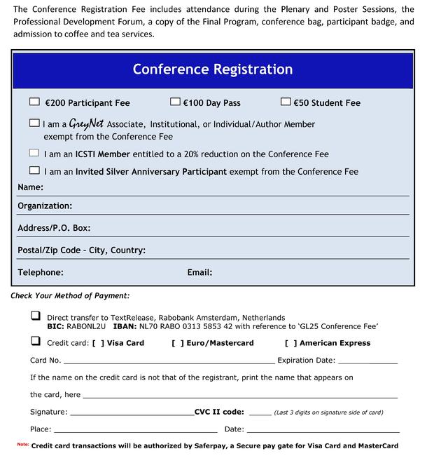 GL25 Conference Registration
