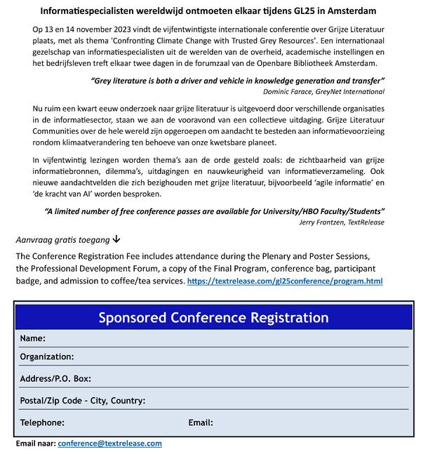 GL25 Sponsored Registration
